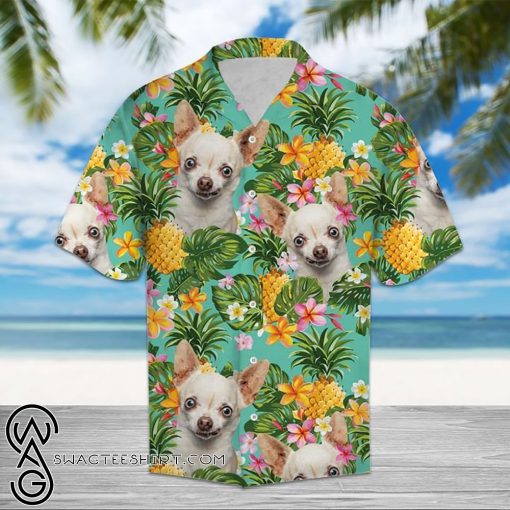 Pineapple chihuahua flower hawaiian shirt
