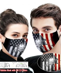 Pipe fitter american flag full printing face mask 1