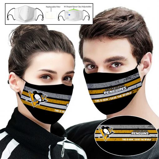 Pittsburgh penguins this is how i save the world face mask 1
