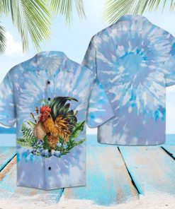 Rooster tie dye hawaiian shirt 1
