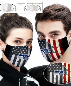 Seattle seahawks american flag full printing face mask 2