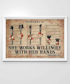 She works wiliingly with her hands makeup tools flowers dictionary poster 3