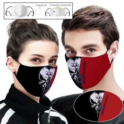 Skull chevrolet camaro full printing face mask 2