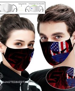 Snap on american flag skull full printing face mask