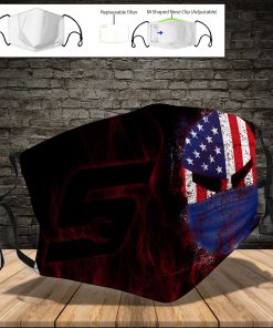 Snap on american flag skull full printing face mask 3