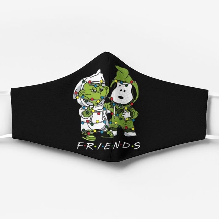 Snoopy and grinch friends christmas face mask 1