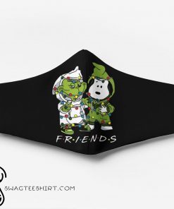 Snoopy and grinch friends christmas face mask
