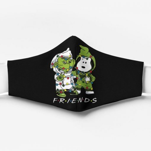 Snoopy and grinch friends christmas face mask 3