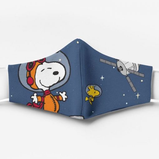 Snoopy and woodstock in space all over printed face mask 1