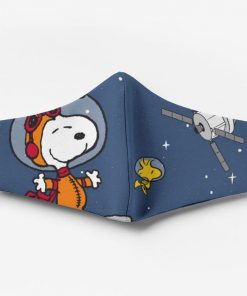 Snoopy and woodstock in space all over printed face mask 2