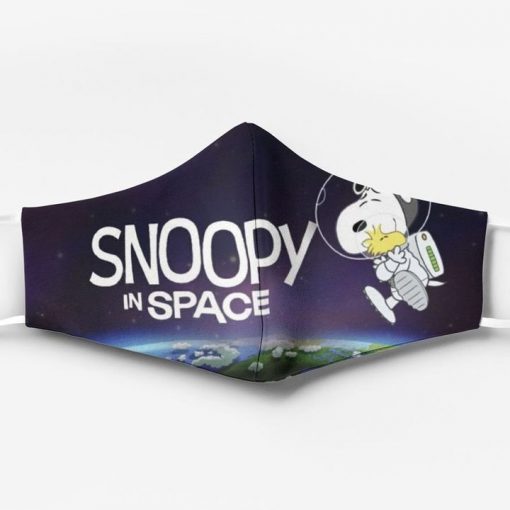 Snoopy and woodstock in space full printing face mask 1