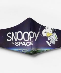 Snoopy and woodstock in space full printing face mask 2