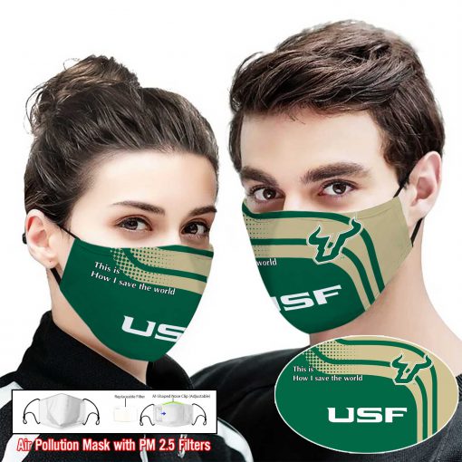 South florida bulls this is how i save the world face mask 2