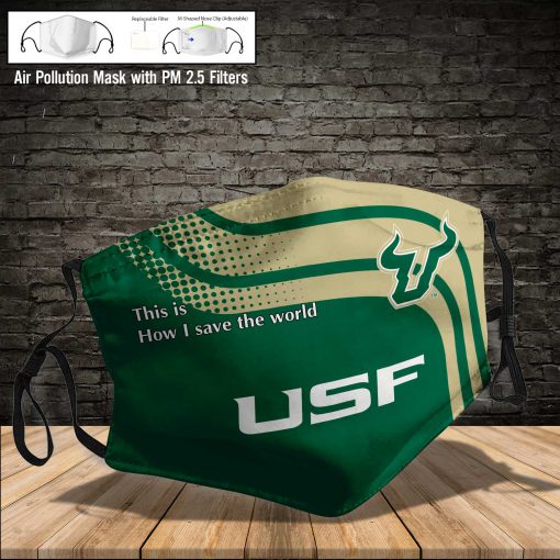 South florida bulls this is how i save the world face mask 3