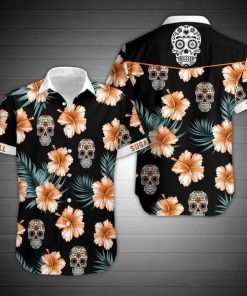 Sugar skull and floral hawaiian shirt 1