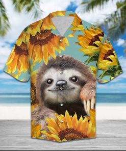 Sunflower and sloth hawaiian shirt 2