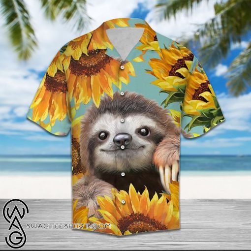 Sunflower and sloth hawaiian shirt