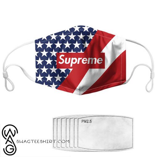 Supreme american flag anti pollution face mask