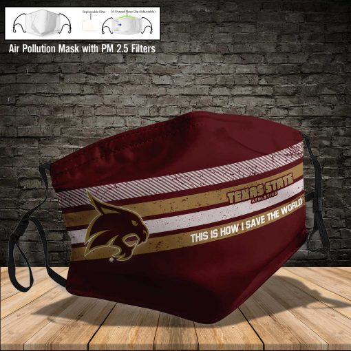 Texas state bobcats this is how i save the world face mask 4