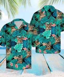 Tropical cat and flower hawaiian shirt 3