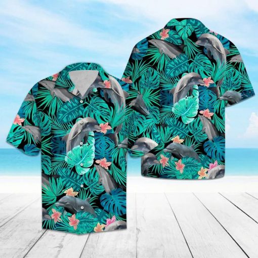 Tropical dolphin hawaiian shirt 1
