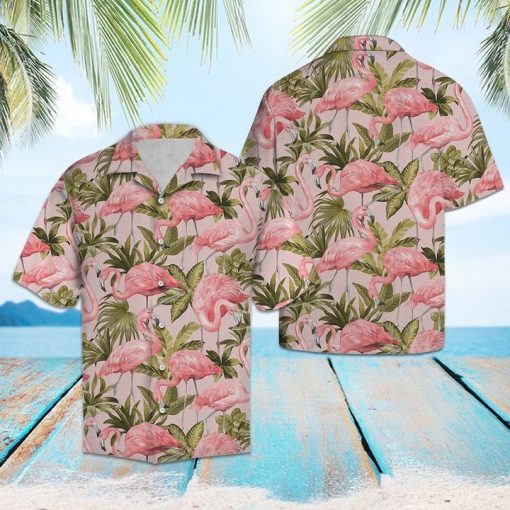 Tropical flamingo hawaiian shirt 1