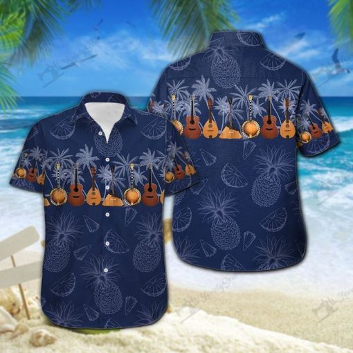 Tropical guitar hawaiian shirt 1