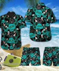 Tropical pug dog hawaiian shirt