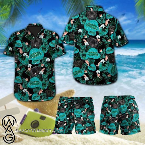 Tropical pug dog hawaiian shirt
