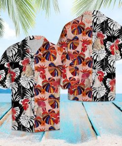 Tropical rooster floral hawaiian shirt 1