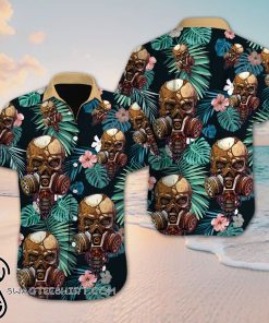 Tropical skull floral hawaiian shirt