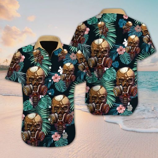 Tropical skull floral hawaiian shirt 4