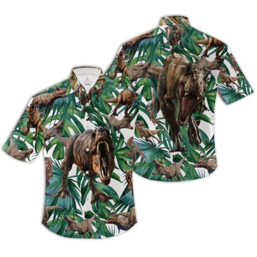 Tropical t-rex hawaiian shirt 1