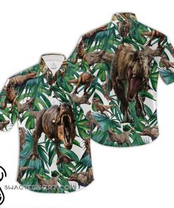 Tropical t-rex hawaiian shirt