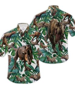 Tropical t-rex hawaiian shirt 4