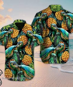 Turtle and pineapple hawaiian shirt