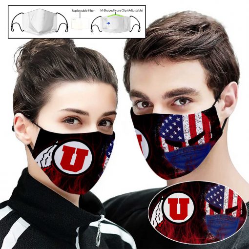 Utah utes football american flag full printing face mask 2