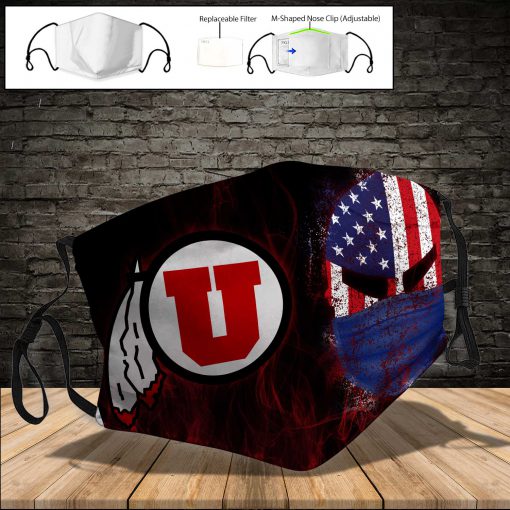Utah utes football american flag full printing face mask 4