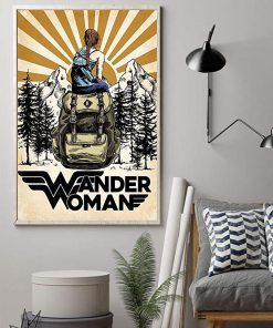 Wander woman camping retro sun poster 1