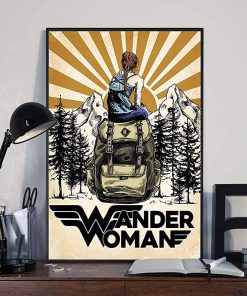 Wander woman camping retro sun poster 2