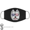 West highland white terrier dog 4th of july american westie usa flag face mask
