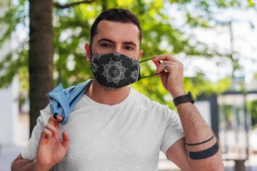 Black bandana anti pollution face mask 3