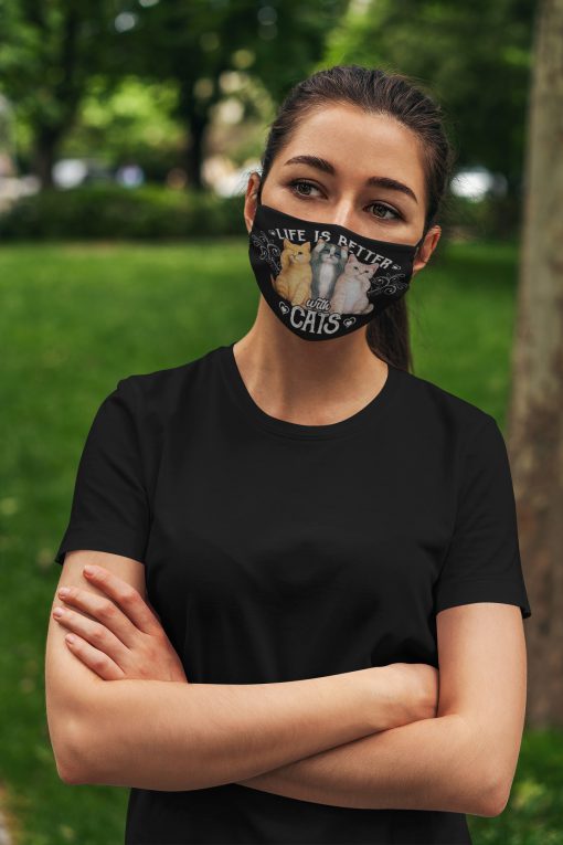 Life is better with cats anti pollution face mask 1