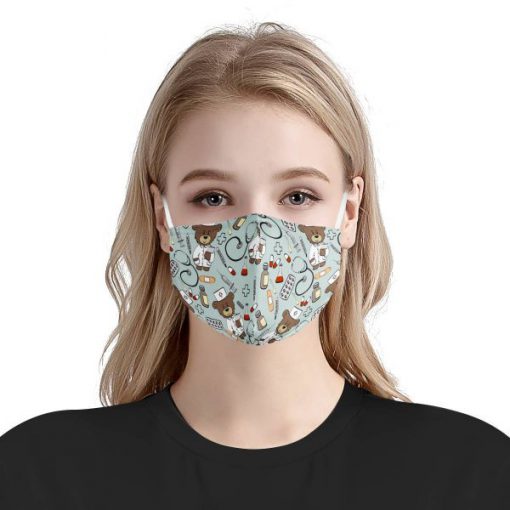 Nurse teddy bear anti pollution face mask 3