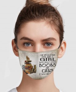 One upon a time there was a girl who loved books and cats anti pollution face mask 1