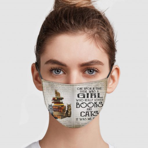 One upon a time there was a girl who loved books and cats anti pollution face mask 1