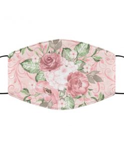 Pink floral roses anti pollution face mask 1