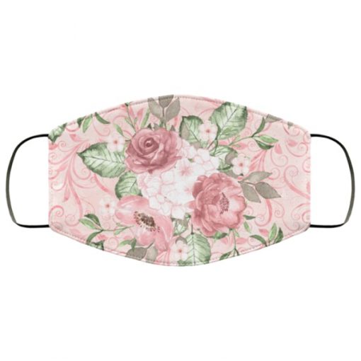 Pink floral roses anti pollution face mask 1