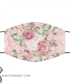 Pink floral roses anti pollution face mask