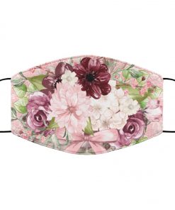 Pretty pink floral anti pollution face mask 1
